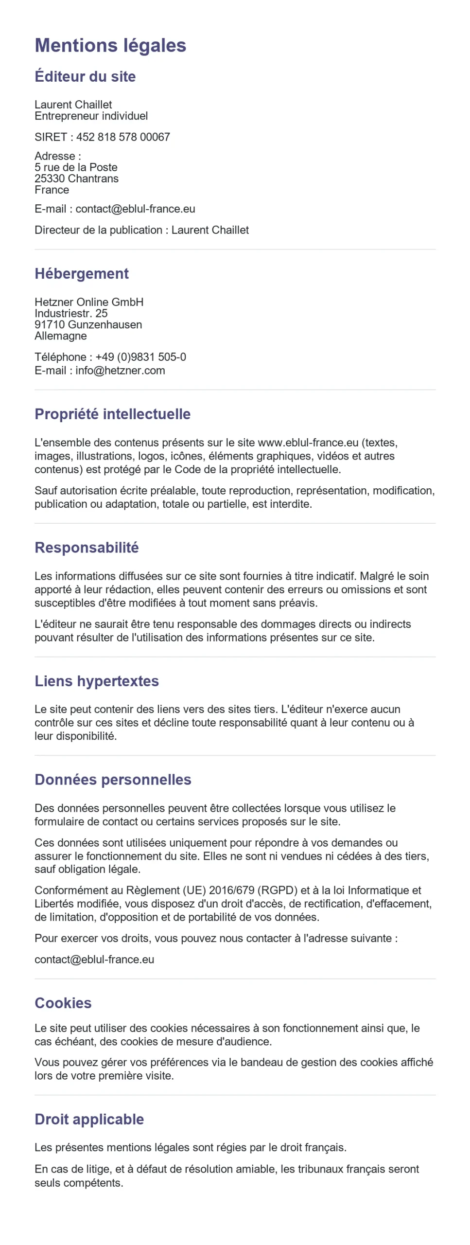 Mentions legales